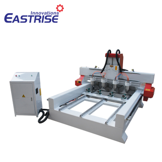 China 4-head Round Wood 3D Carving CNC Router Machine for Sale