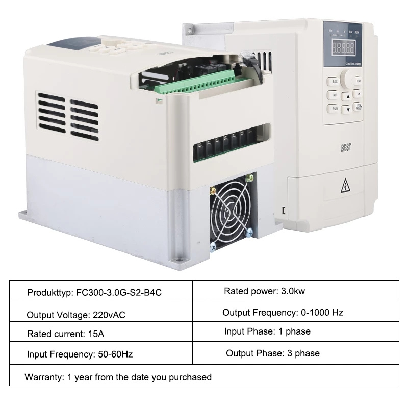 BEST Inverter VFD 3.0kw Frequency Conversion Drive 220V Inverter 3-Phase Output For CNC Router Spindle Motor Speed Control
